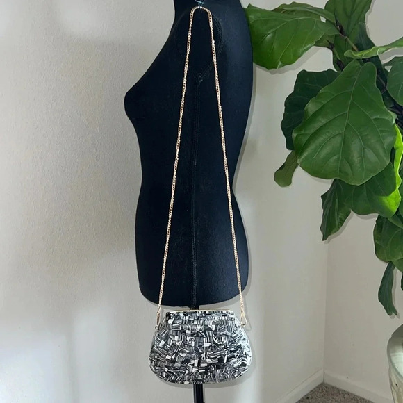 RAMLA Black and White Mosaic Handmade
Shoulder Crossbody Bag Clutch - Picture 13 of 14